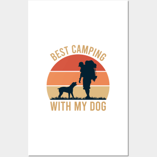 best camping with my dog - funny camping vacation - hiking with dog Posters and Art